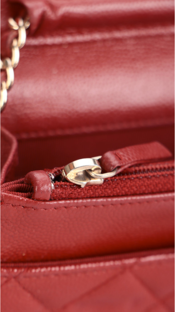 Chanel Wallet On Chain - Red Caviar Leather