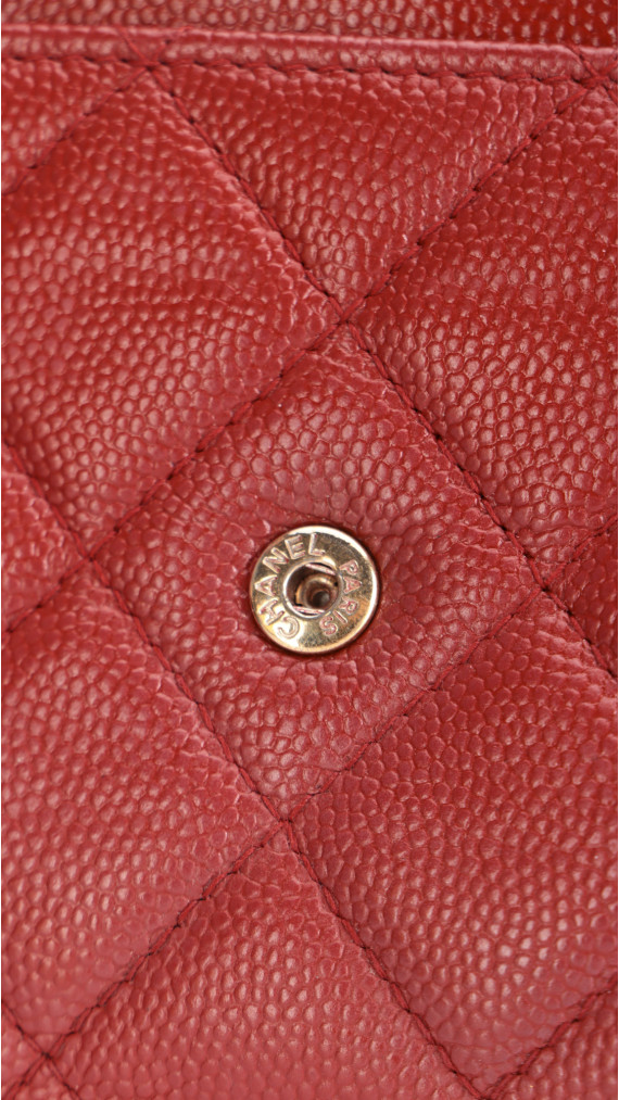 Chanel Wallet On Chain - Red Caviar Leather