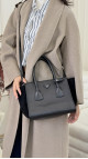 Prada Glace Calf Twin Pocket Tote Bag - Black