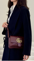 Gucci Arli Shoulder Bag - Burgundy Smooth Clafskin