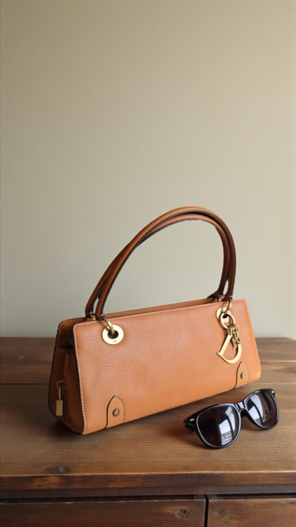 Christian Dior East West Lady Dior i brown kalveskinn