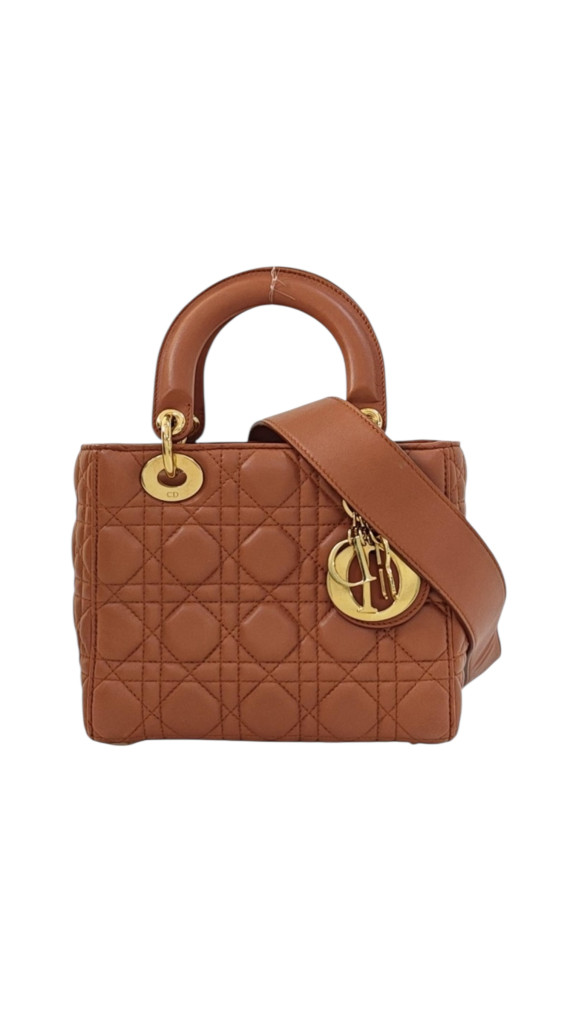 Christian Dior Lady Dior Shoulder Bag Size Small - Dark Brun