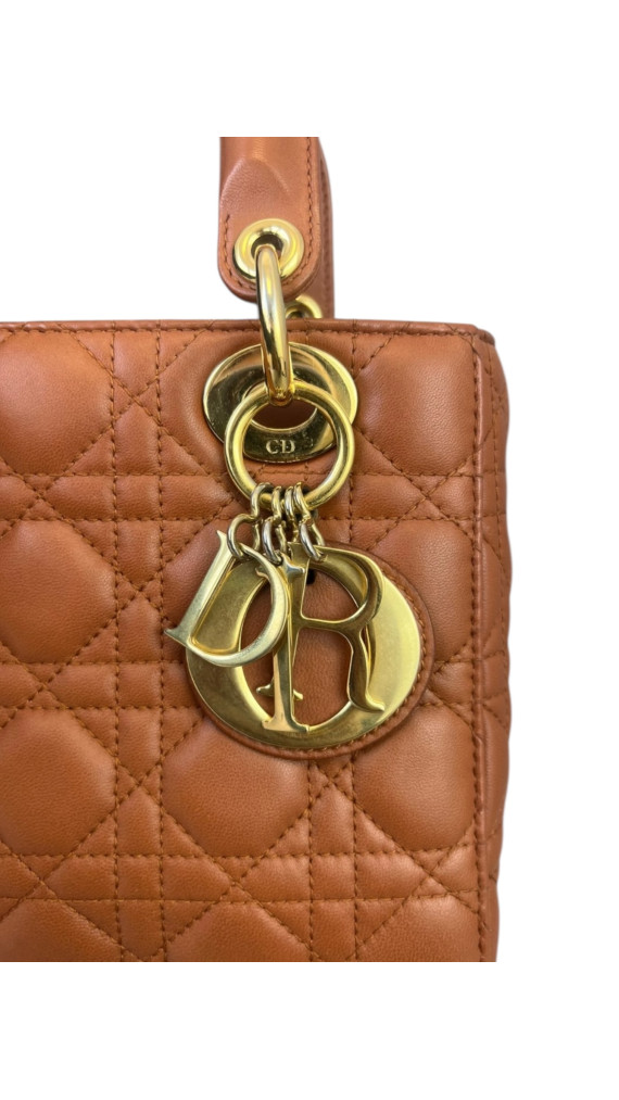 Christian Dior Lady Dior Shoulder Bag Size Small - Dark Brun