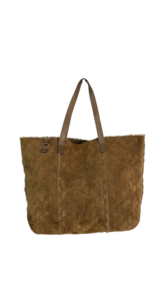 Gucci Suede Leather Shoulder Bag m/Lommebok