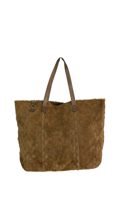 Gucci Suede Leather Shoulder Bag m/Lommebok