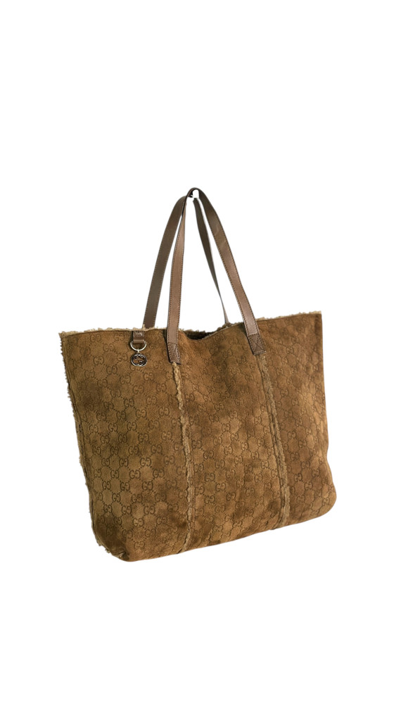 Gucci Suede Leather Shoulder Bag m/Lommebok