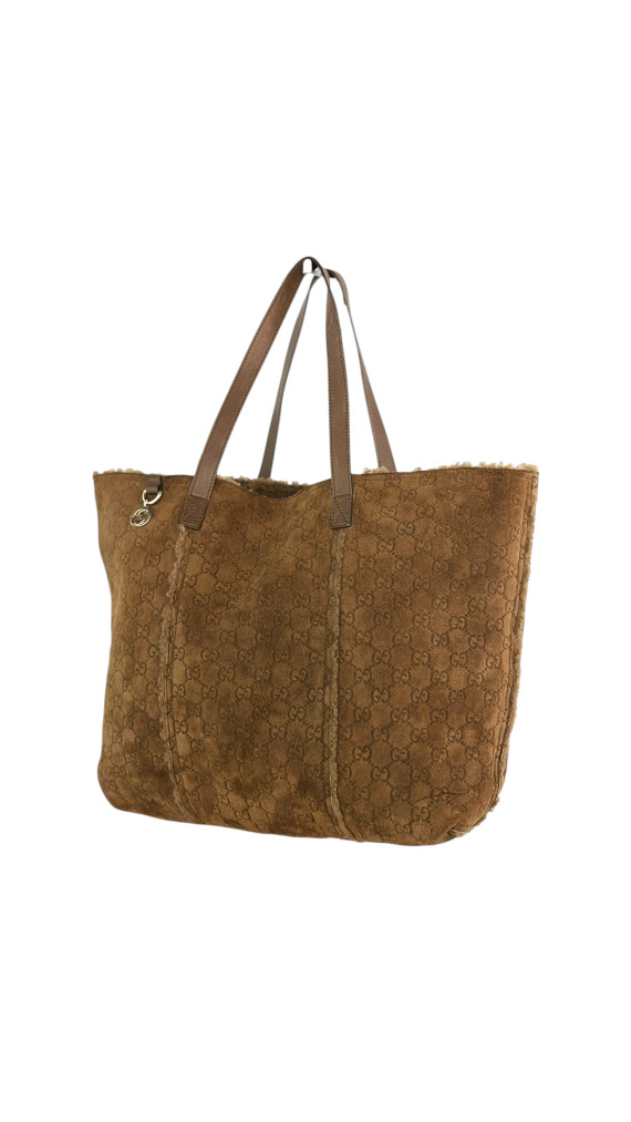 Gucci Suede Leather Shoulder Bag m/Lommebok