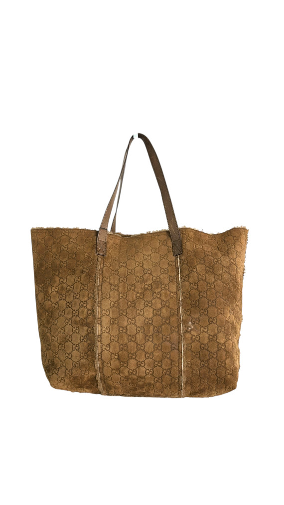 Gucci Suede Leather Shoulder Bag m/Lommebok