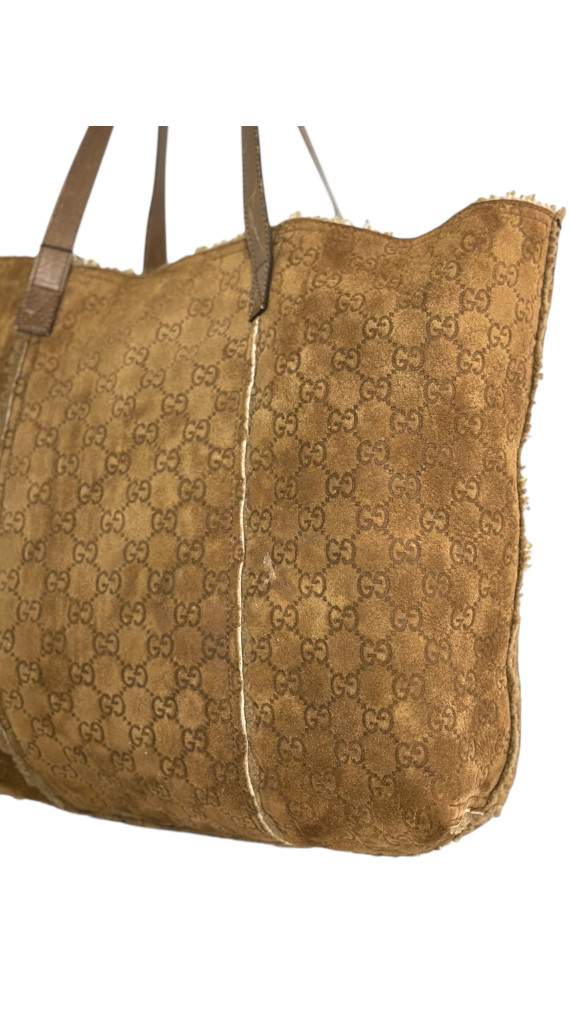 Gucci Suede Leather Shoulder Bag m/Lommebok