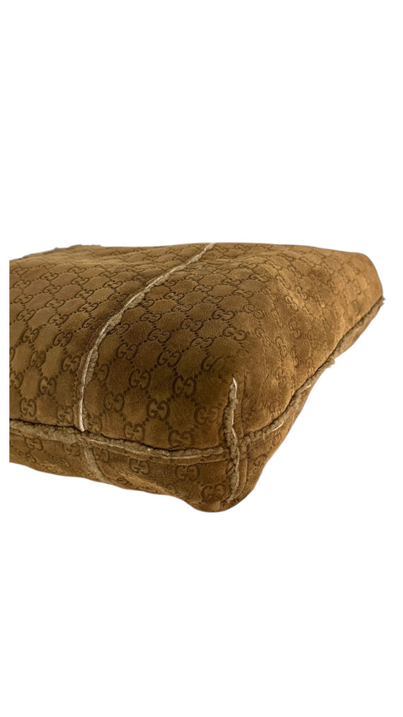 Gucci Suede Leather Shoulder Bag m/Lommebok