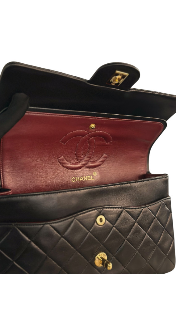 Vintage Classic Chanel Double Flap Bag m 24K Gull