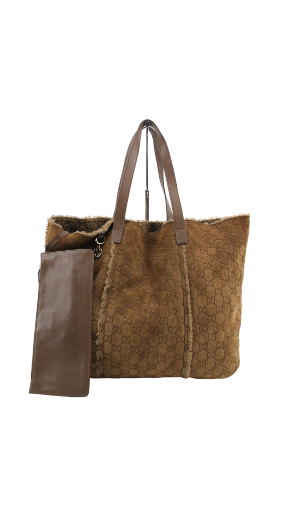 Gucci Suede Leather Shoulder Bag m/Lommebok