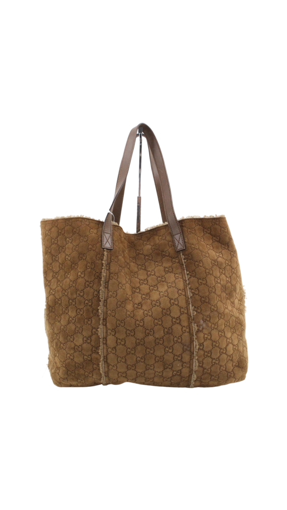 Gucci Suede Leather Shoulder Bag m/Lommebok