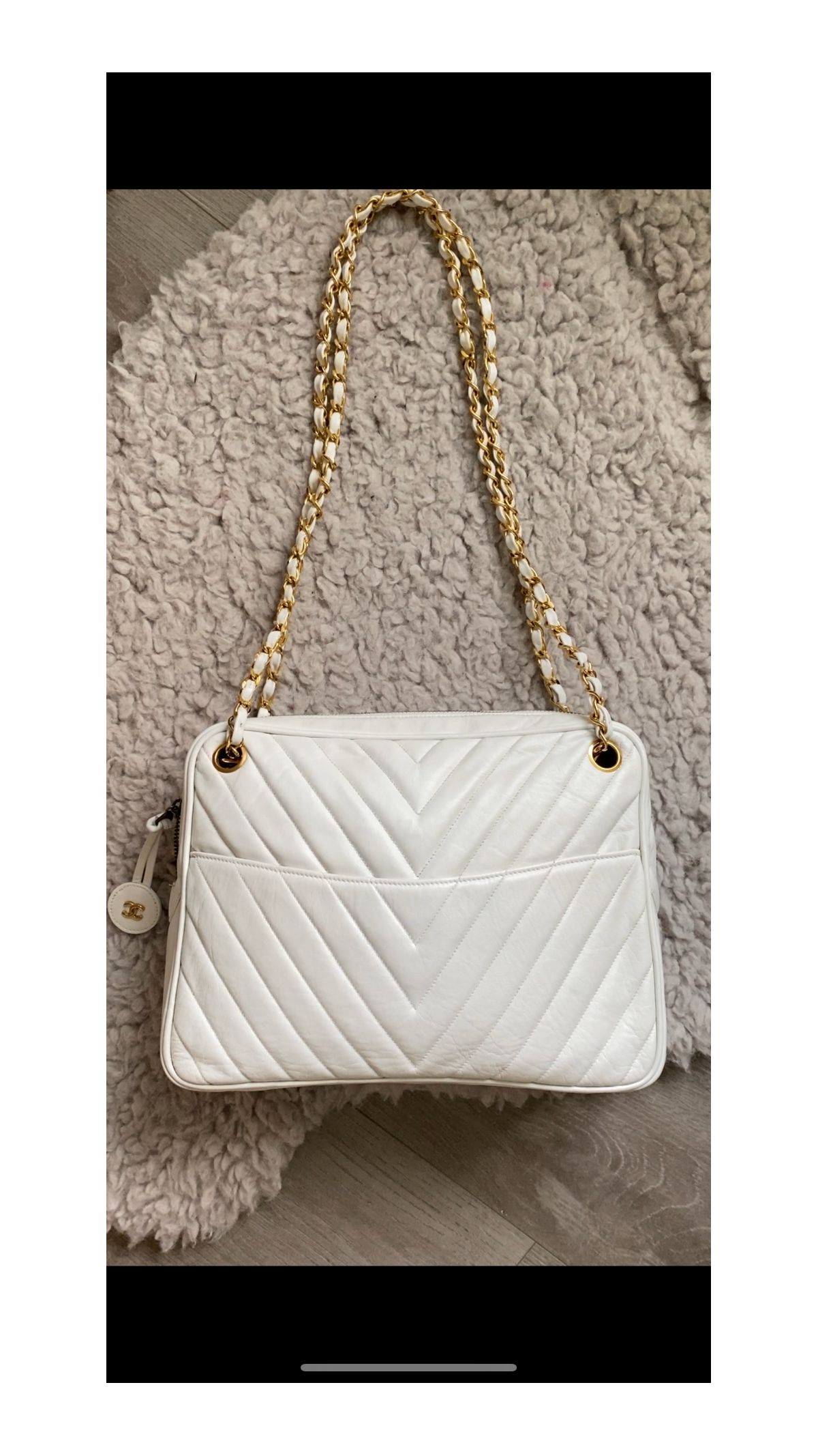 Chanel Vintage Chevron Quilted Frame Shoulder 